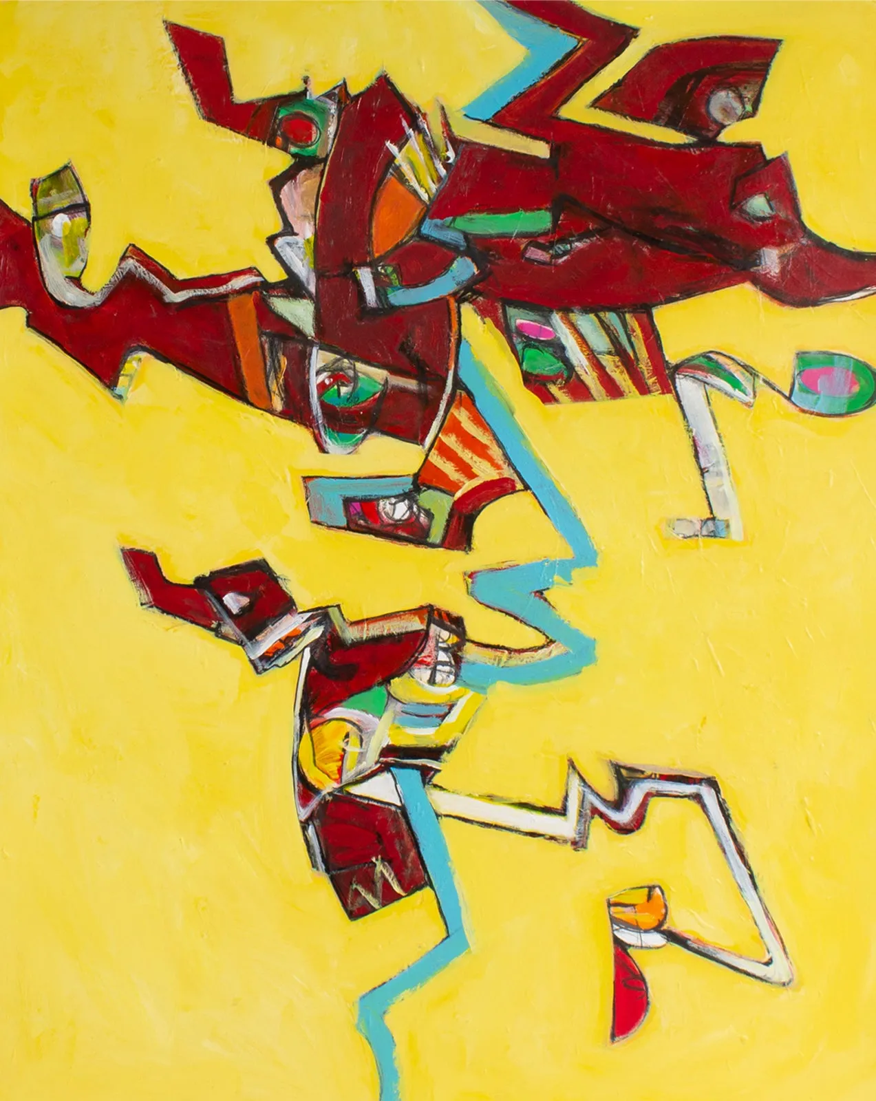 James L. Bruch Abstract Acrylic on Paper Painting