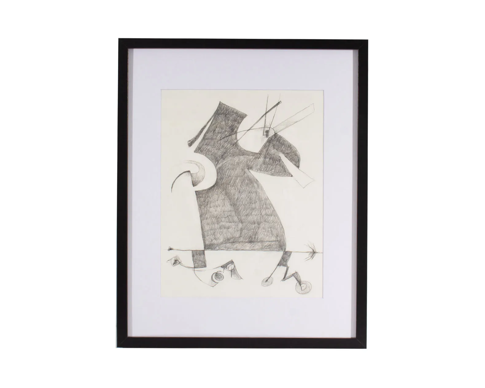 James L. Bruch Abstract Charcoal Drawing
