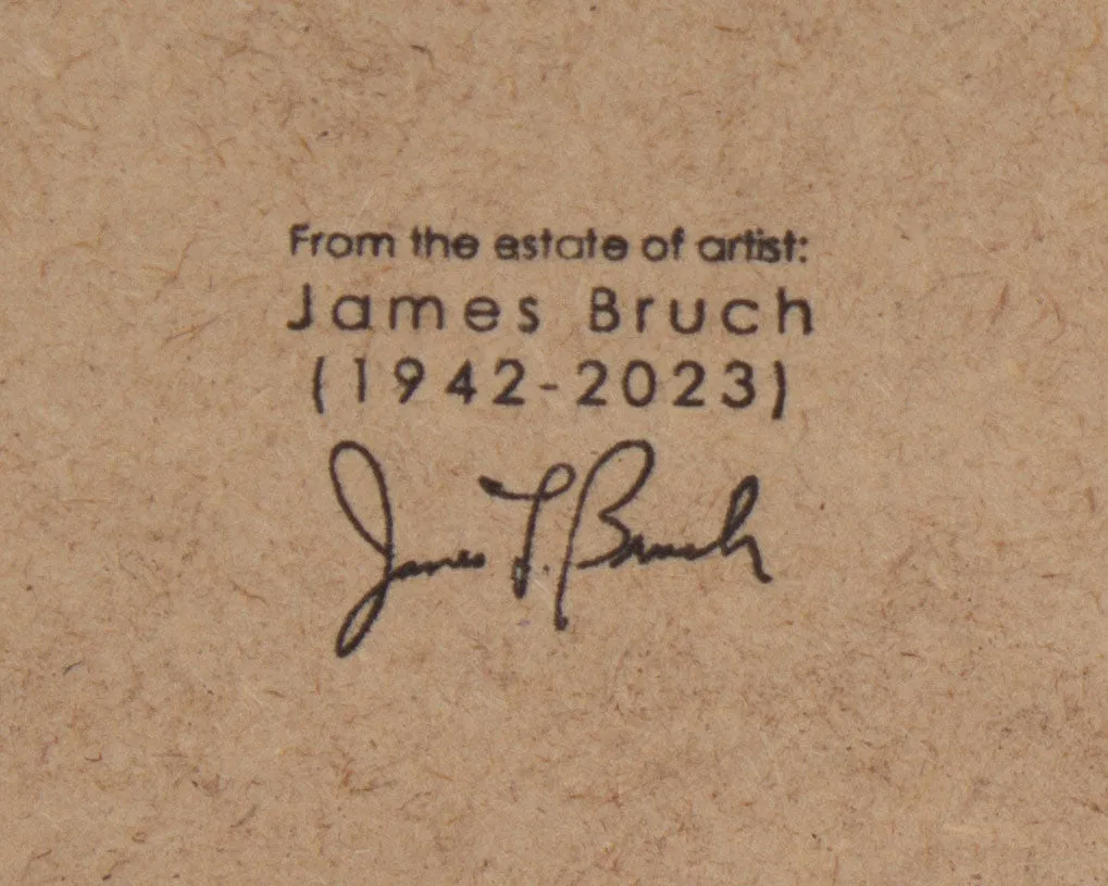 James L. Bruch Abstract Charcoal Drawing