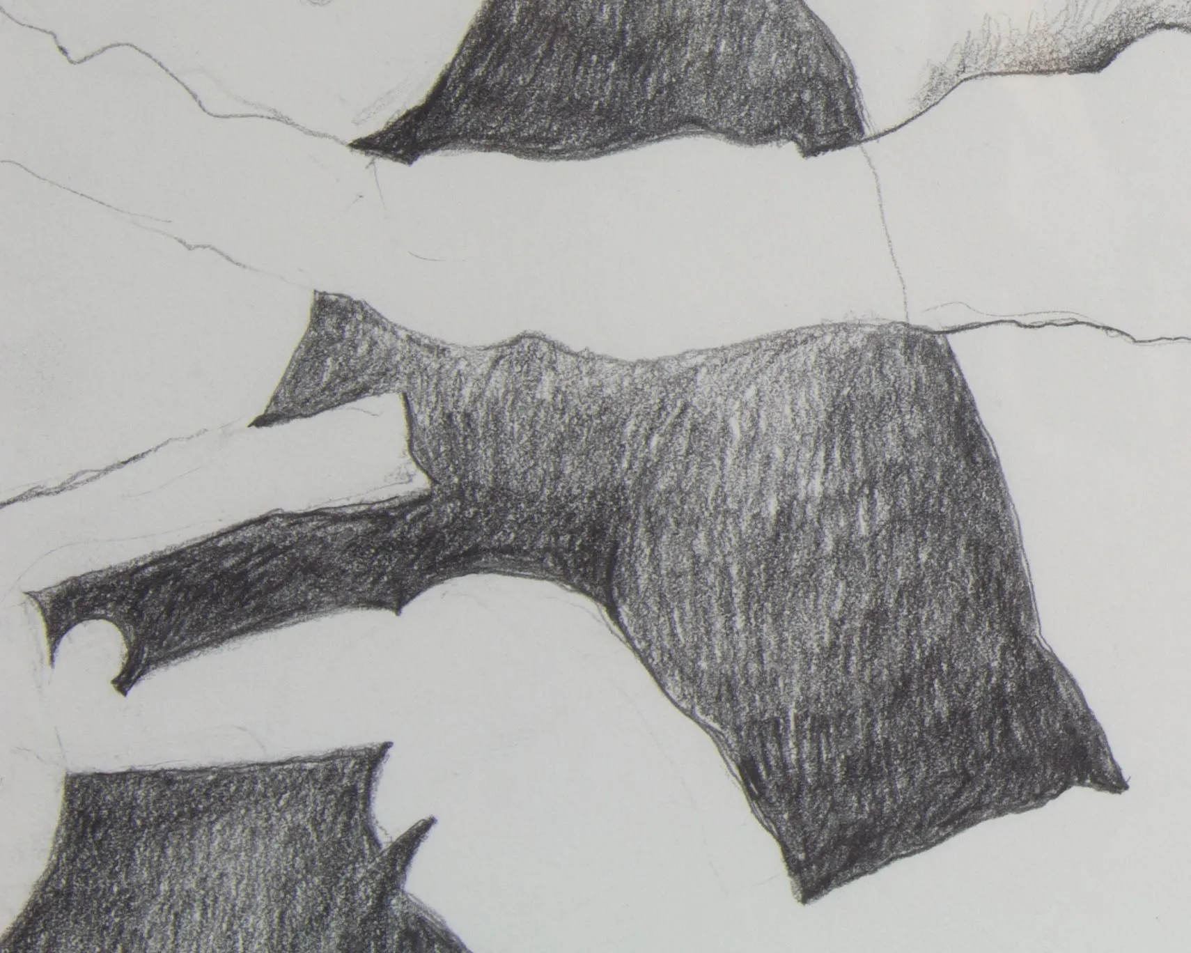 James L. Bruch Abstract Charcoal Drawing