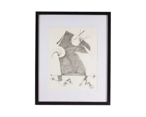 James L. Bruch Abstract Charcoal Drawing