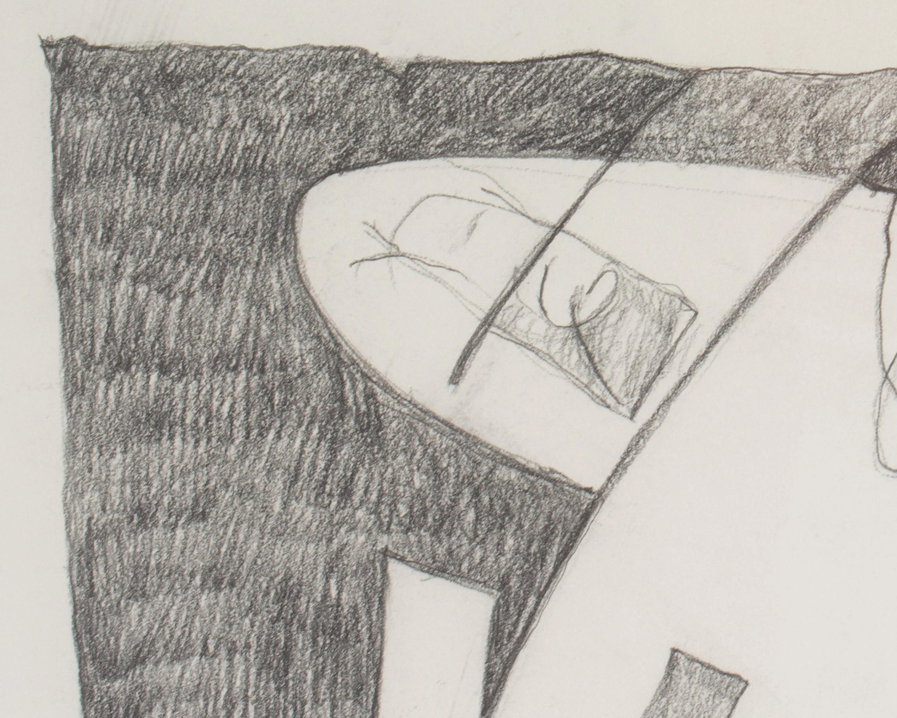 James L. Bruch Abstract Charcoal Drawing