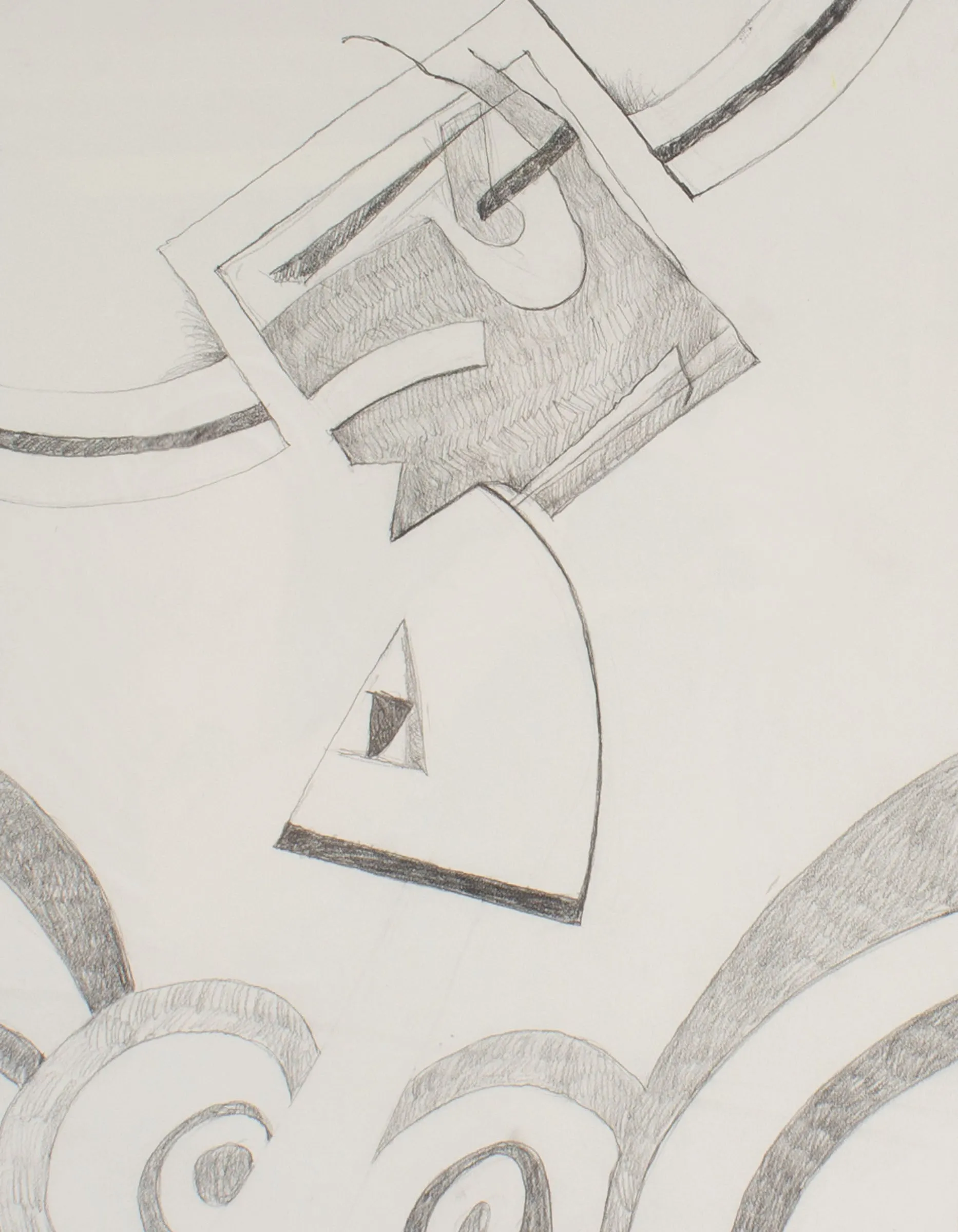 James L. Bruch Abstract Charcoal Drawing