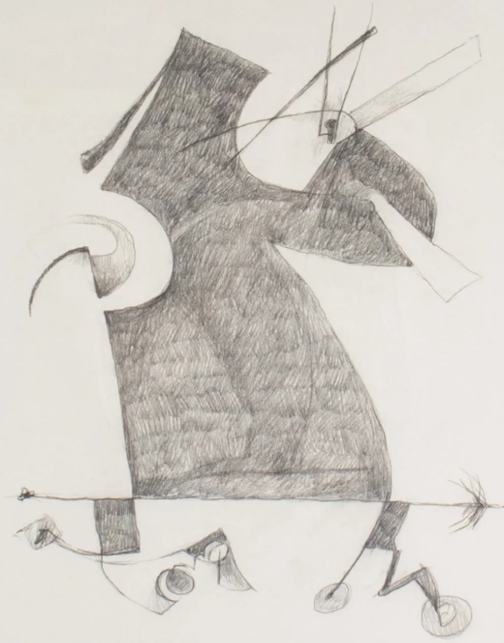 James L. Bruch Abstract Charcoal Drawing