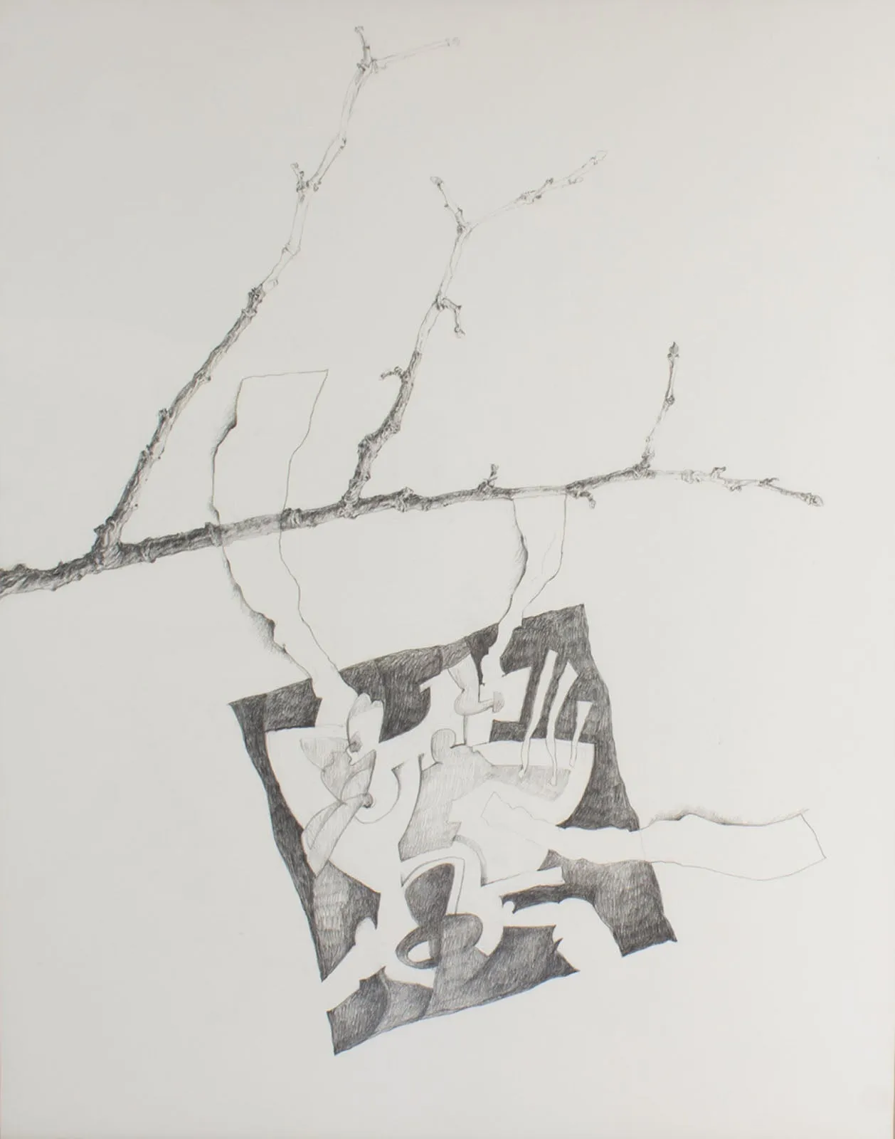 James L. Bruch Abstract Charcoal Drawing