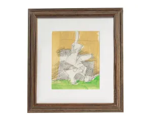 James L. Bruch Abstract Graphite and Acrylic Drawing