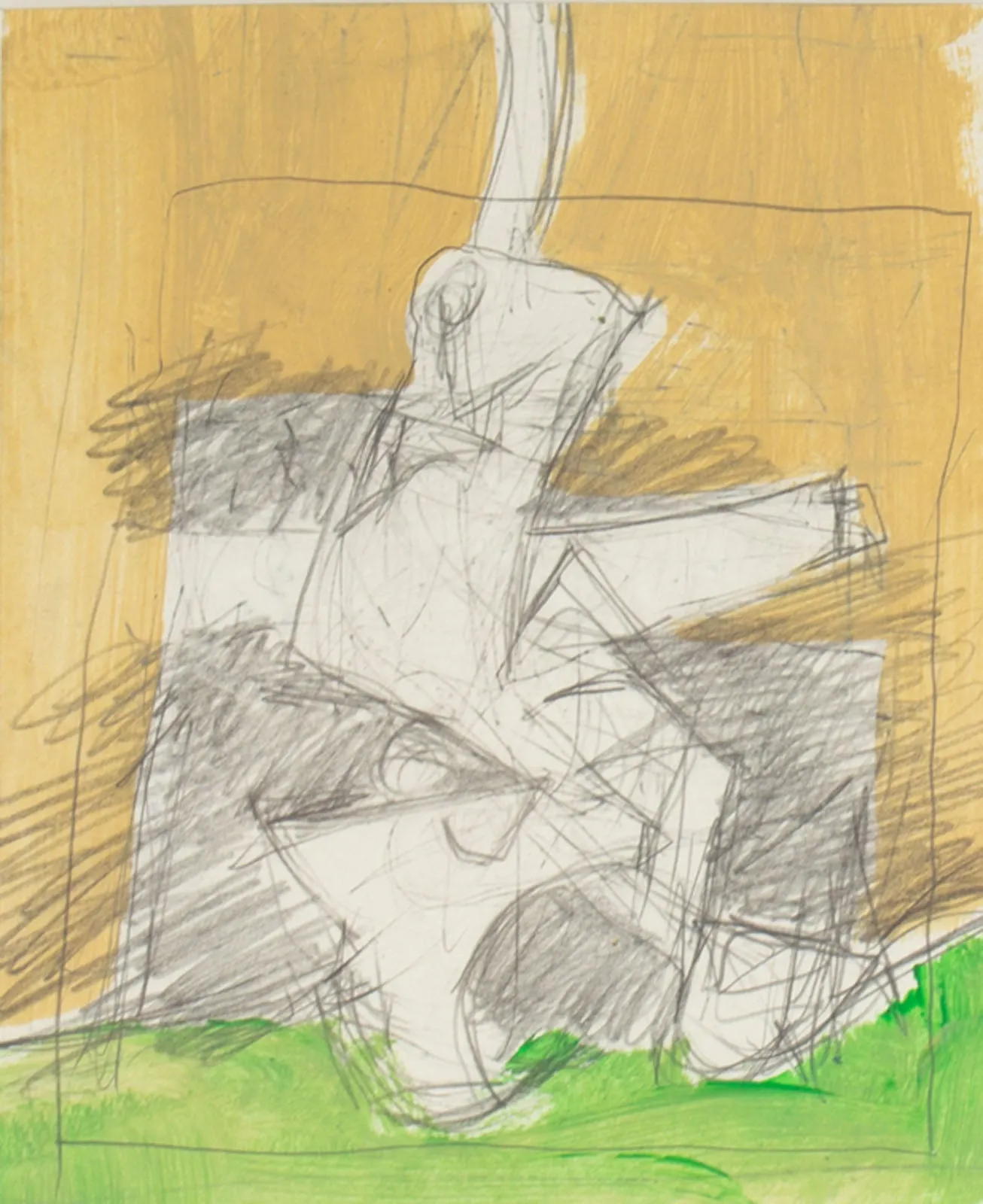 James L. Bruch Abstract Graphite and Acrylic Drawing