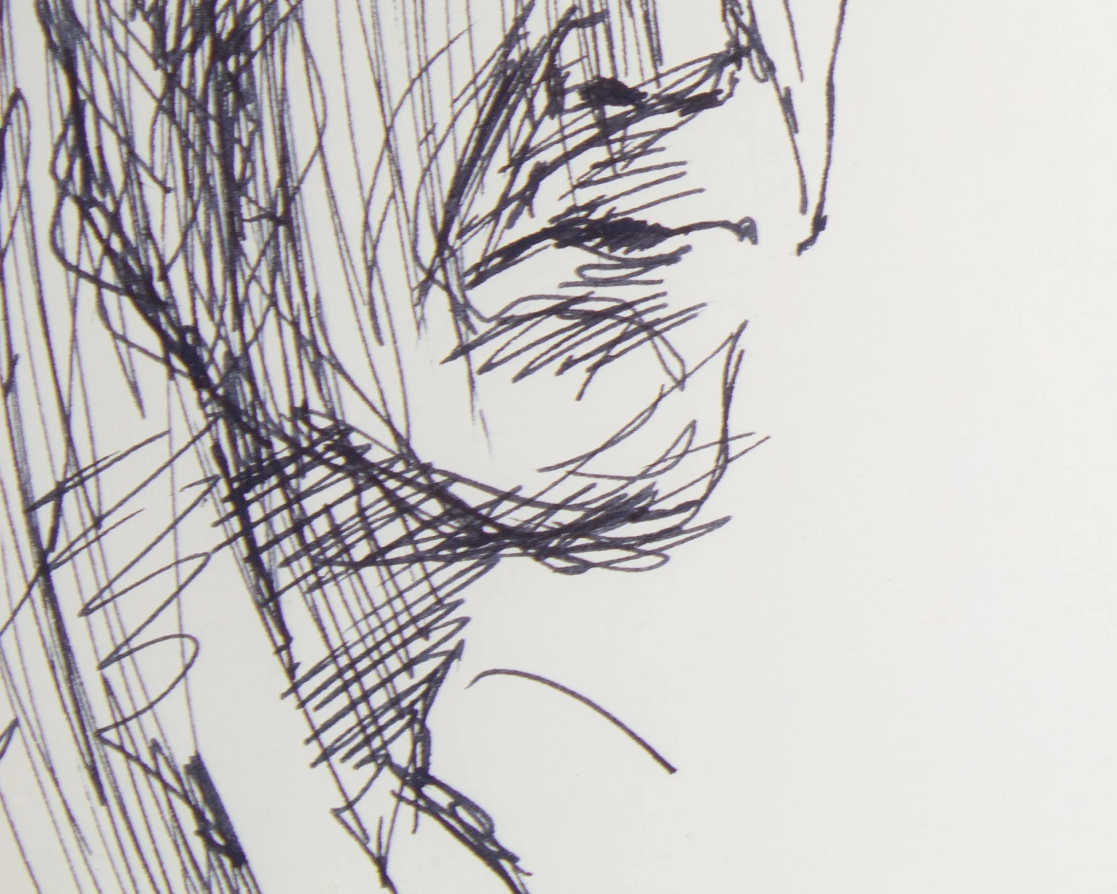 James L. Bruch Abstract Ink Portrait Drawing