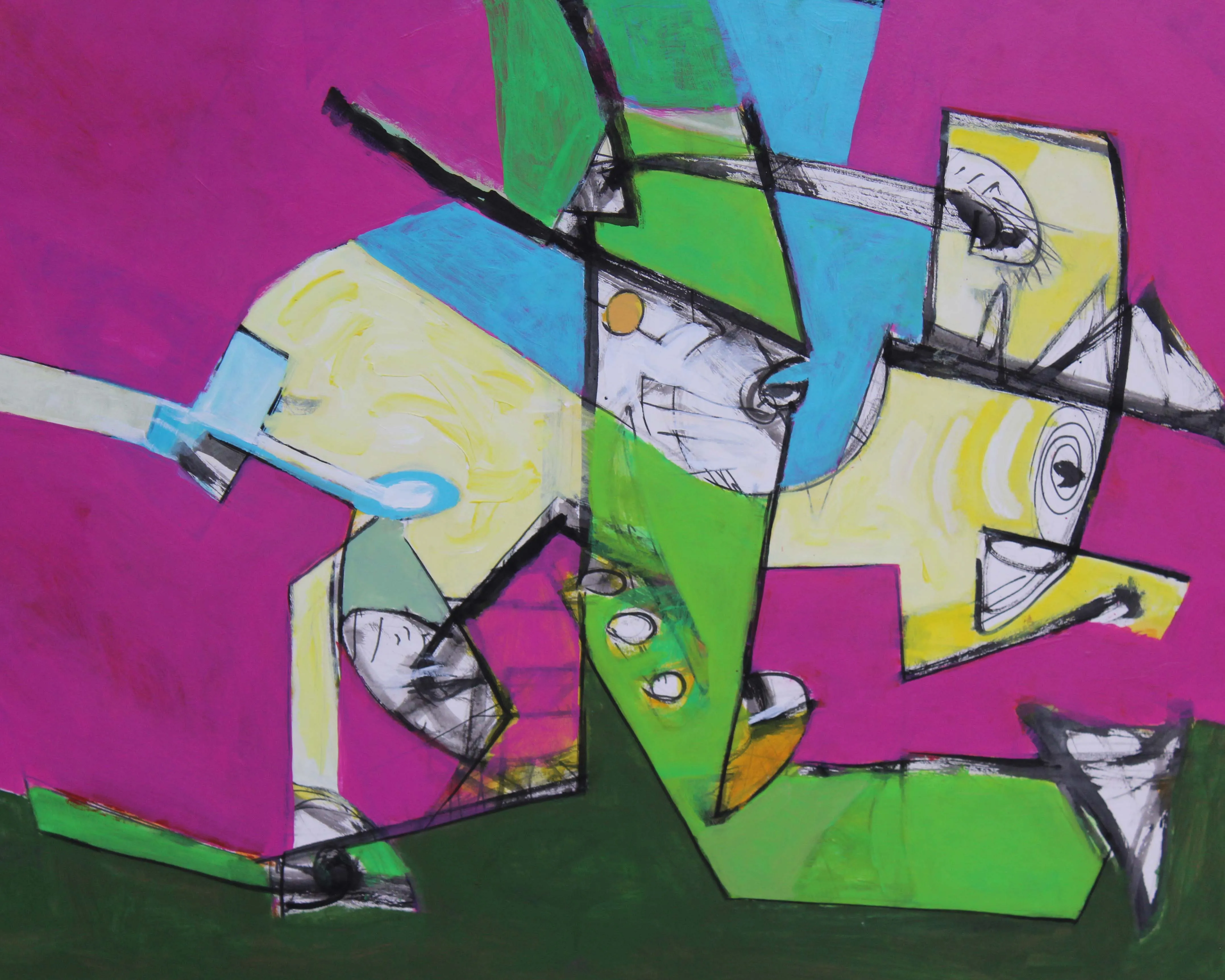 James L. Bruch Abstract Mixed Media Painting