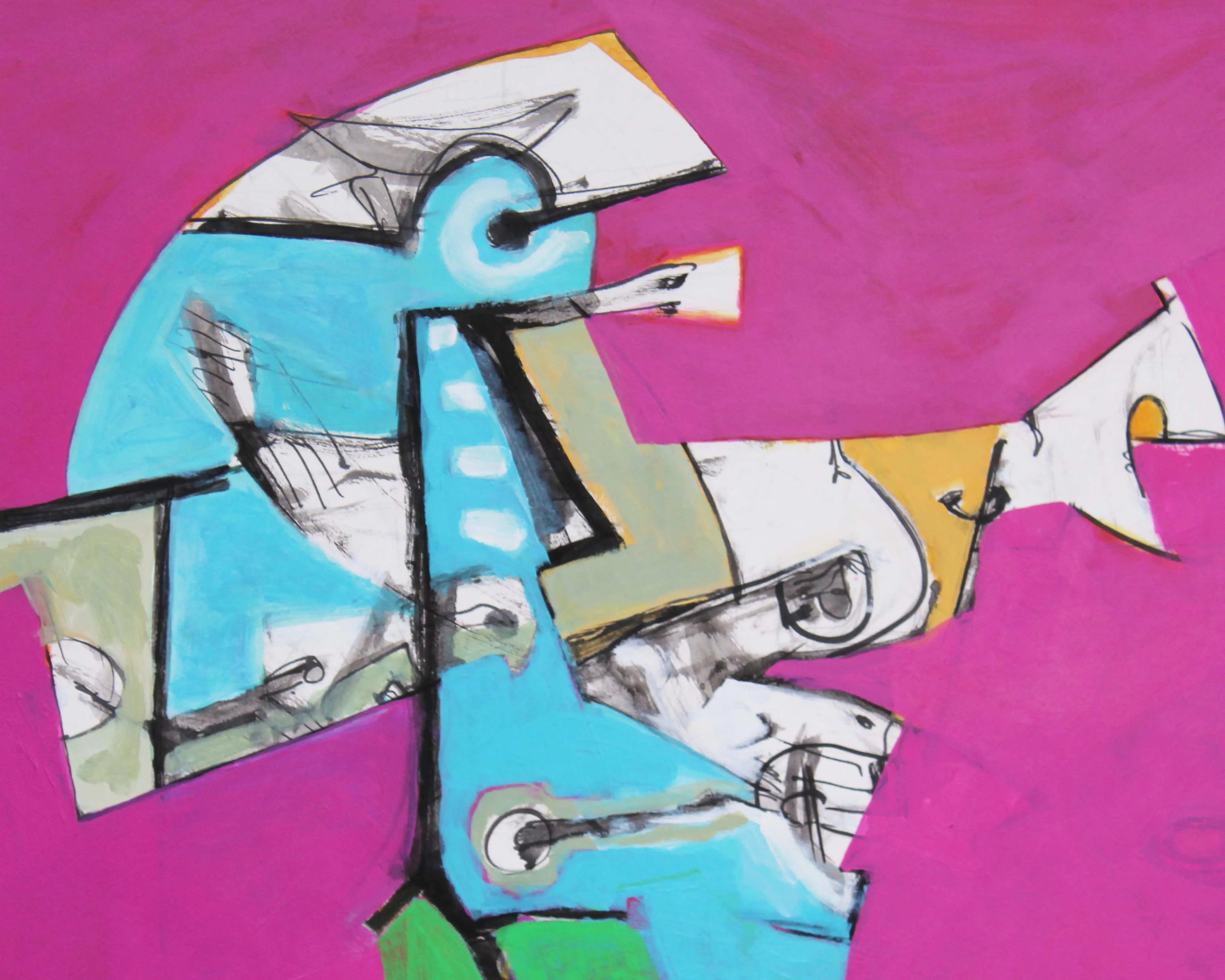 James L. Bruch Abstract Mixed Media Painting