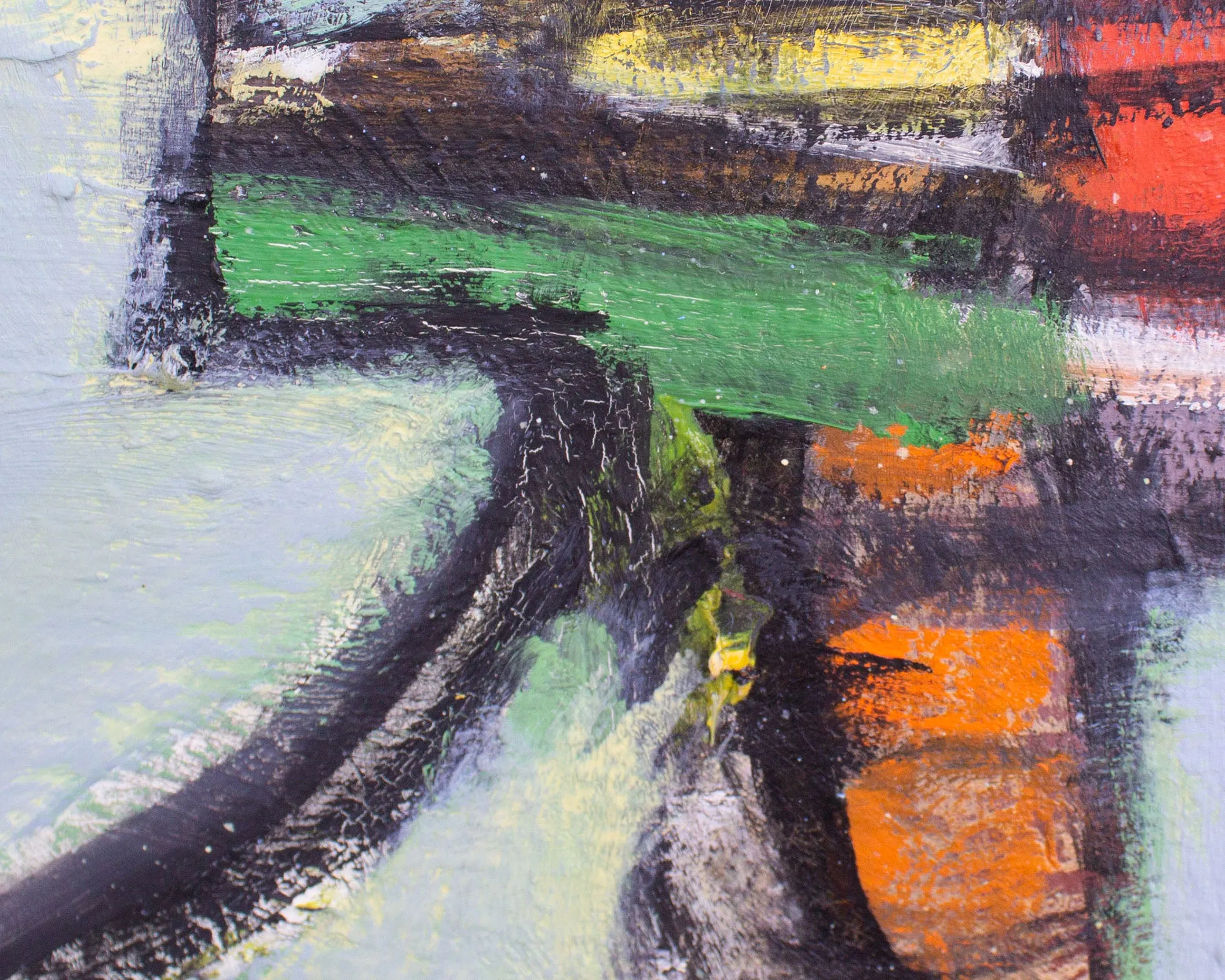 James L. Bruch Signed 1964 Abstract Oil on Canvas Painting