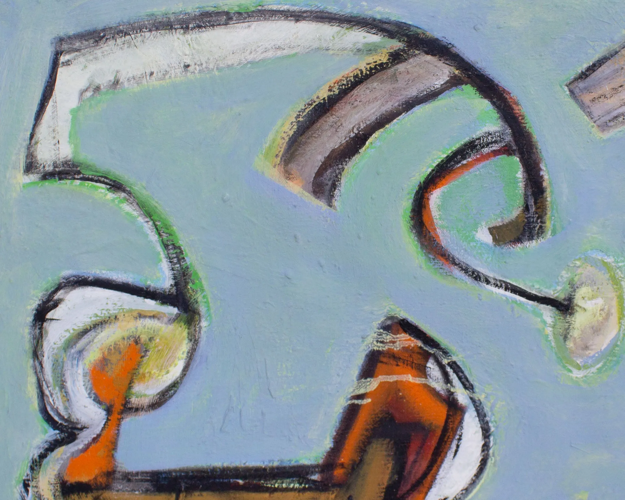 James L. Bruch Signed 1964 Abstract Oil on Canvas Painting