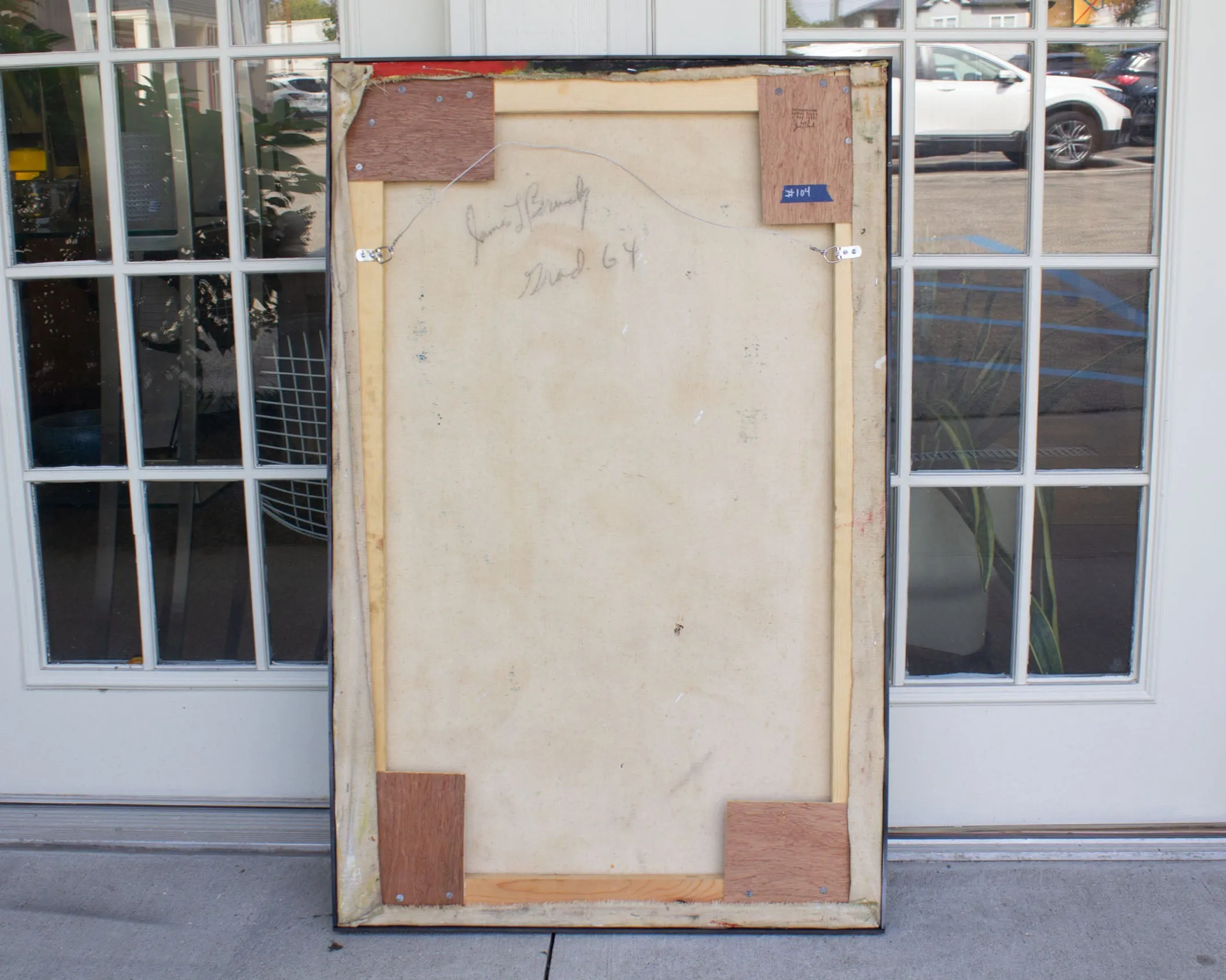 James L. Bruch Signed 1964 Abstract Oil on Canvas Painting