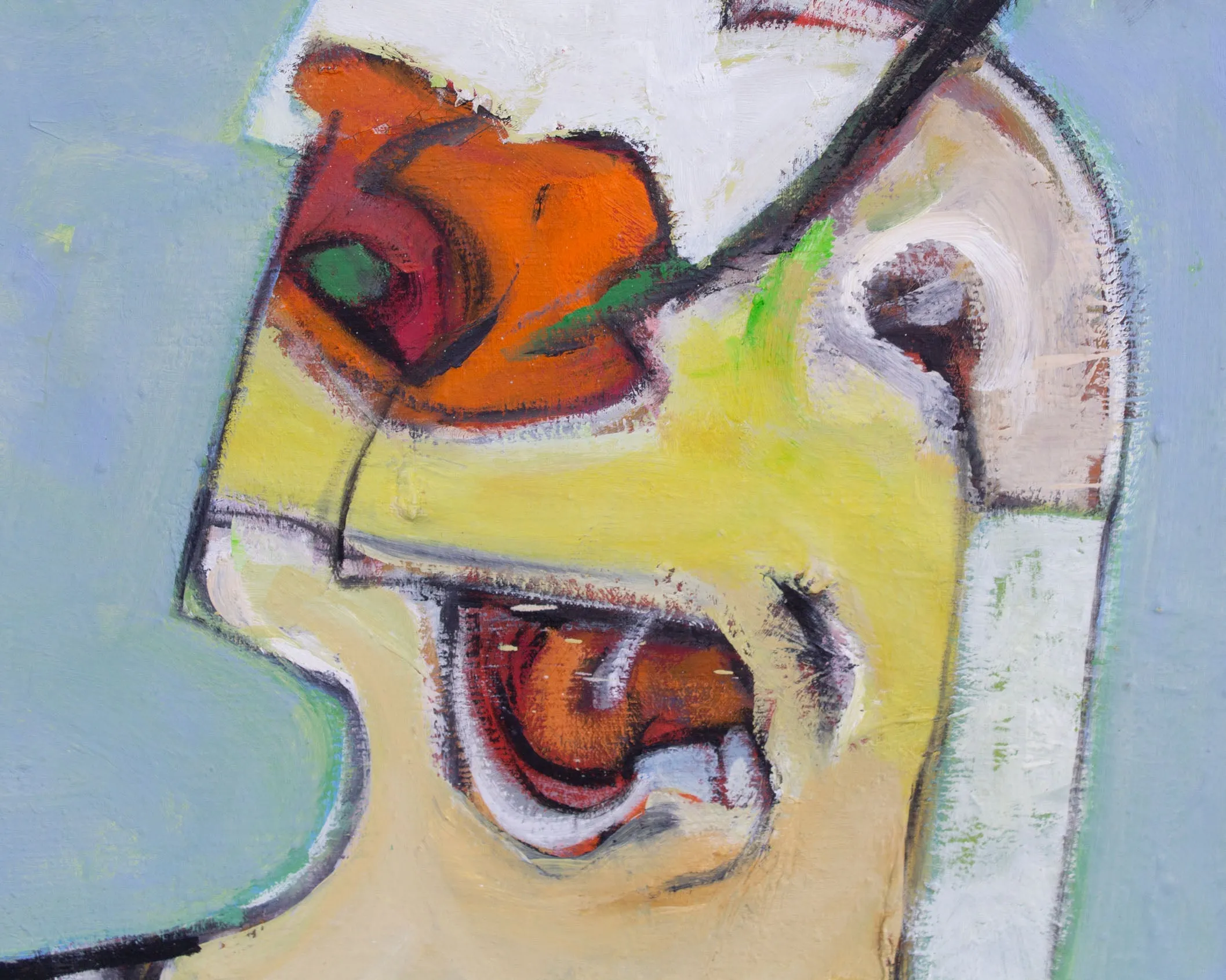James L. Bruch Signed 1964 Abstract Oil on Canvas Painting