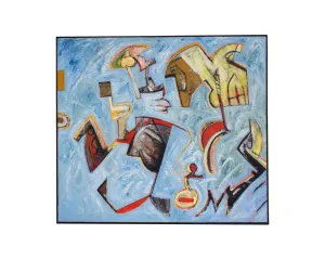 James L. Bruch Signed 1965 Abstract Oil on Canvas Painting