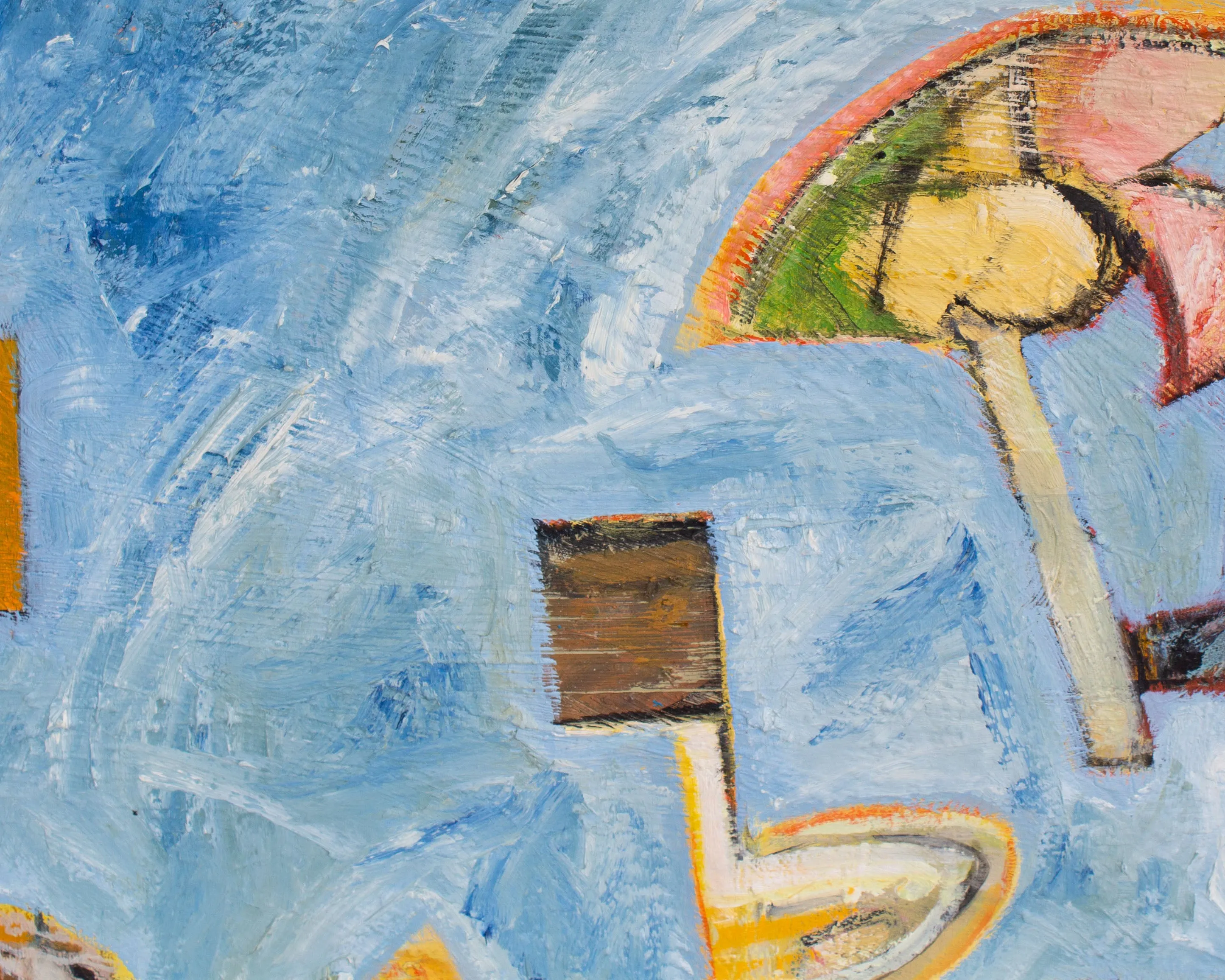 James L. Bruch Signed 1965 Abstract Oil on Canvas Painting