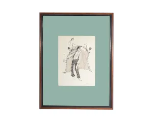 James L. Bruch Signed 1969 Abstract Mixed Media Drawing