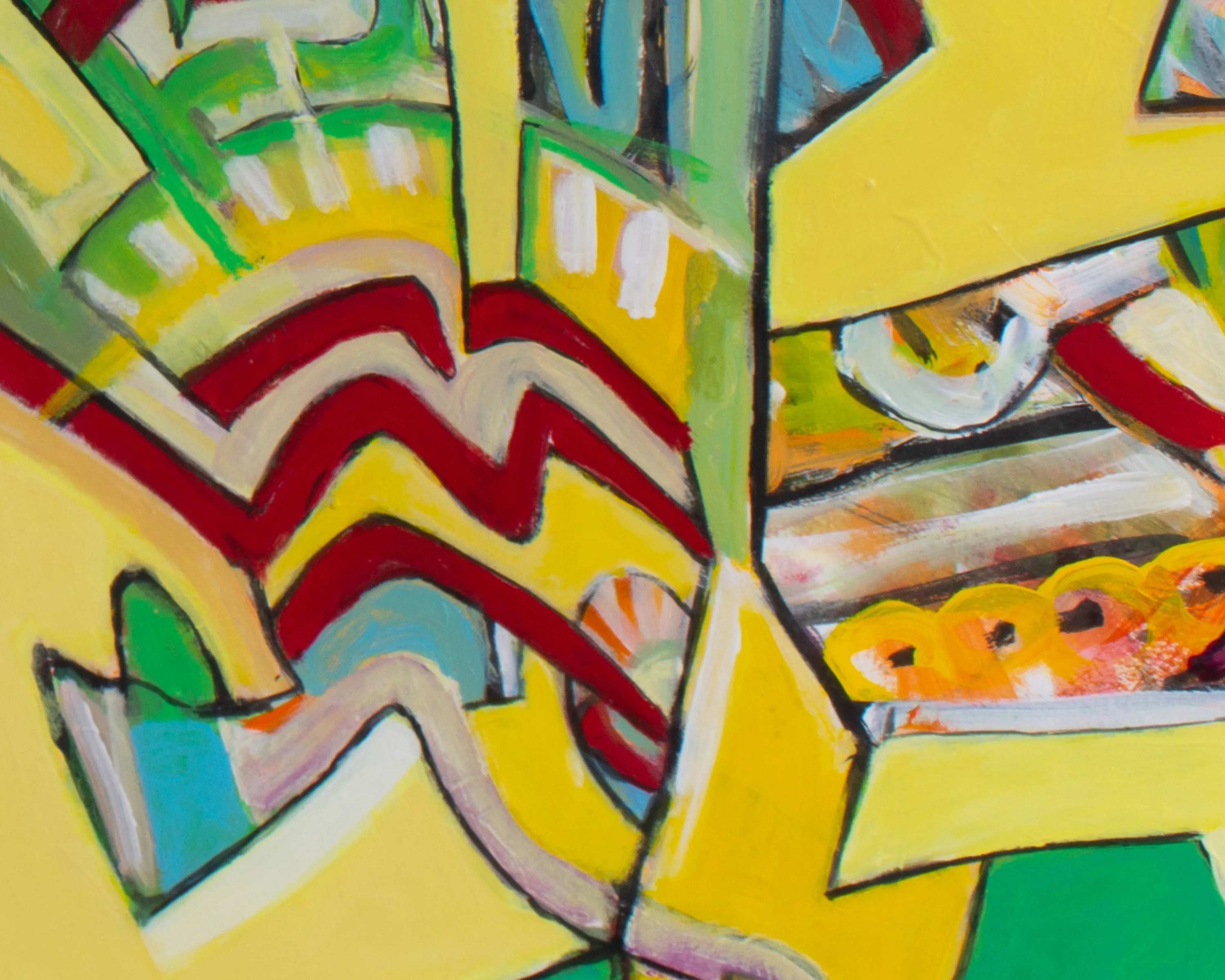 James L. Bruch Signed 2011 “Potted Plant” Abstract Mixed Media Painting