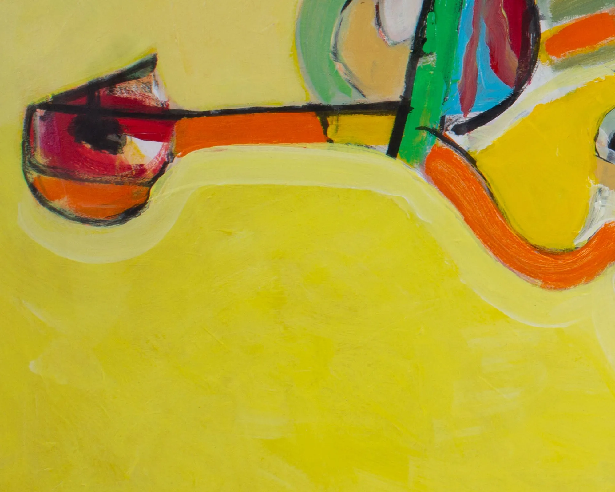 James L. Bruch Signed 2011 “Potted Plant” Abstract Mixed Media Painting