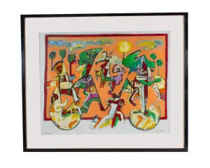 James L. Bruch Signed 2011 “Rolling Landscape” Abstract Mixed Media Painting
