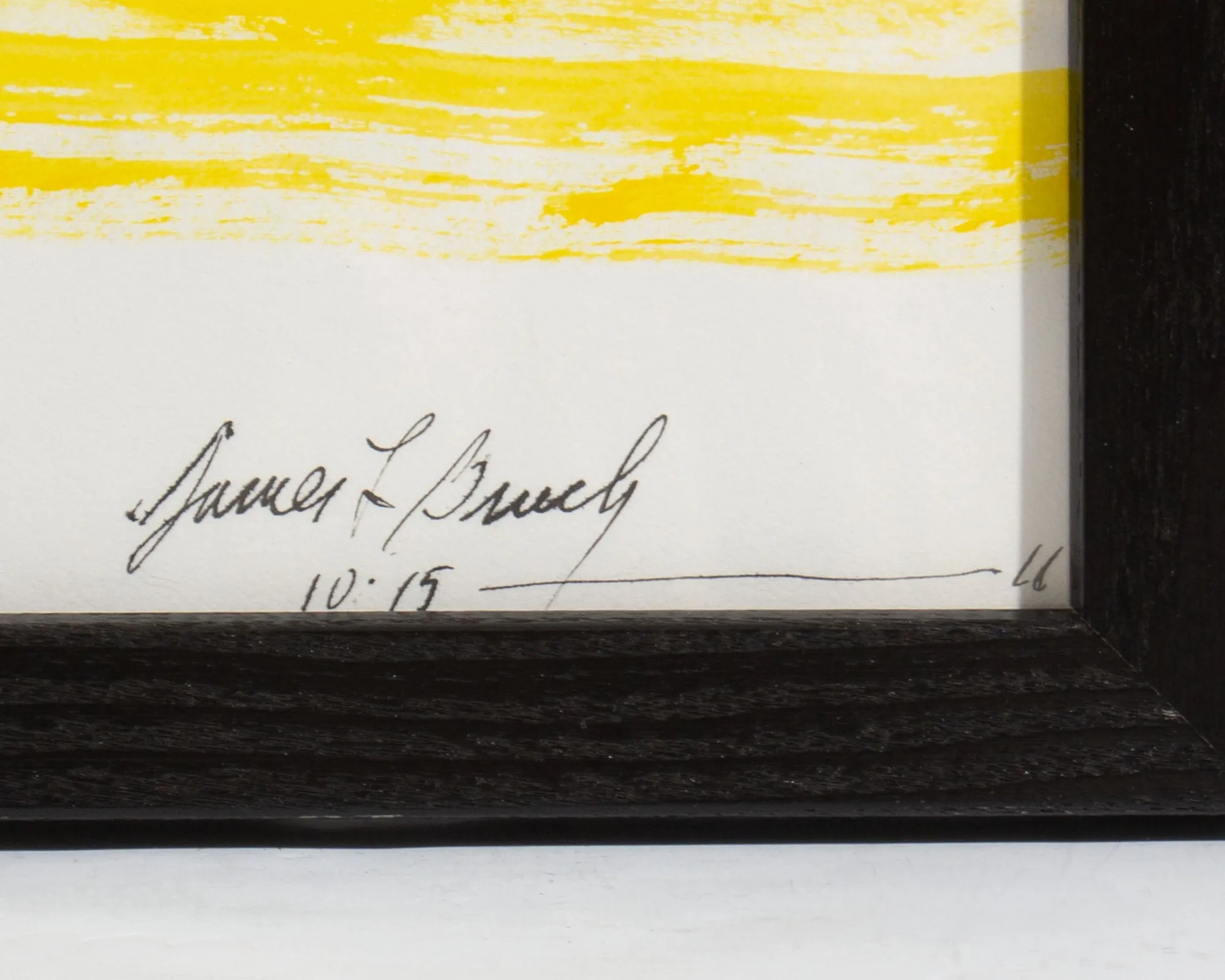 James L. Bruch Signed 2011 “What?” Abstract Mixed Media Drawing