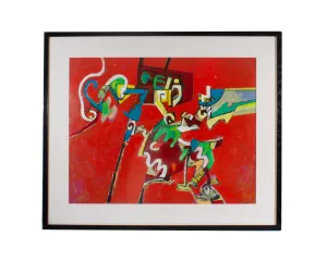James L. Bruch Signed 2012 “Backyard Critters” Abstract Mixed Media Painting