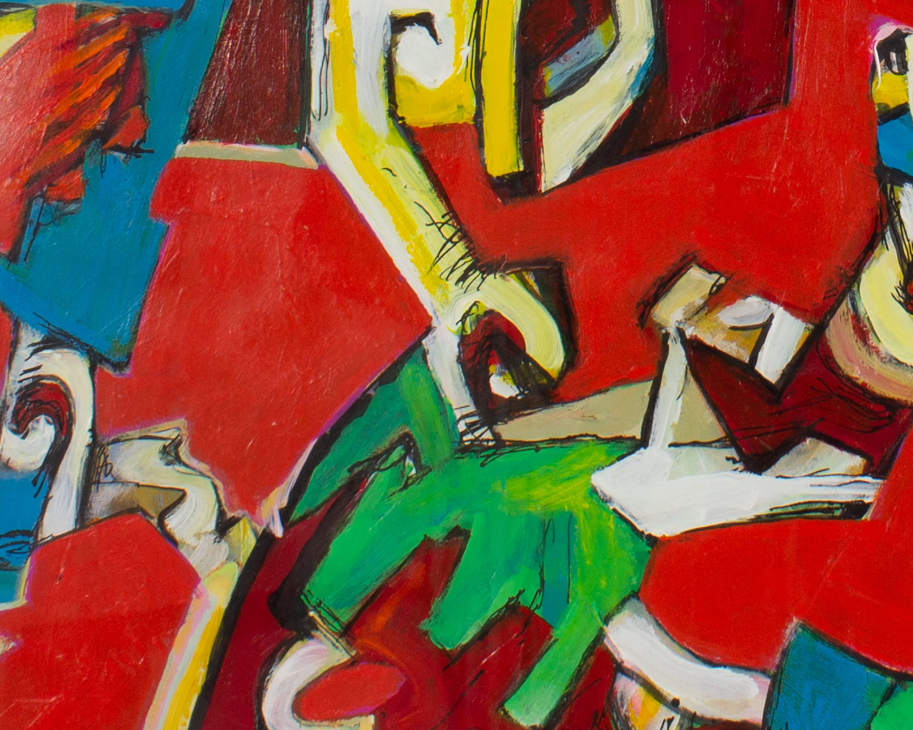 James L. Bruch Signed 2012 “Backyard Critters” Abstract Mixed Media Painting