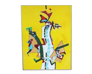James L. Bruch Signed 2012 “My Way or the Highway” Abstract Mixed Media Painting
