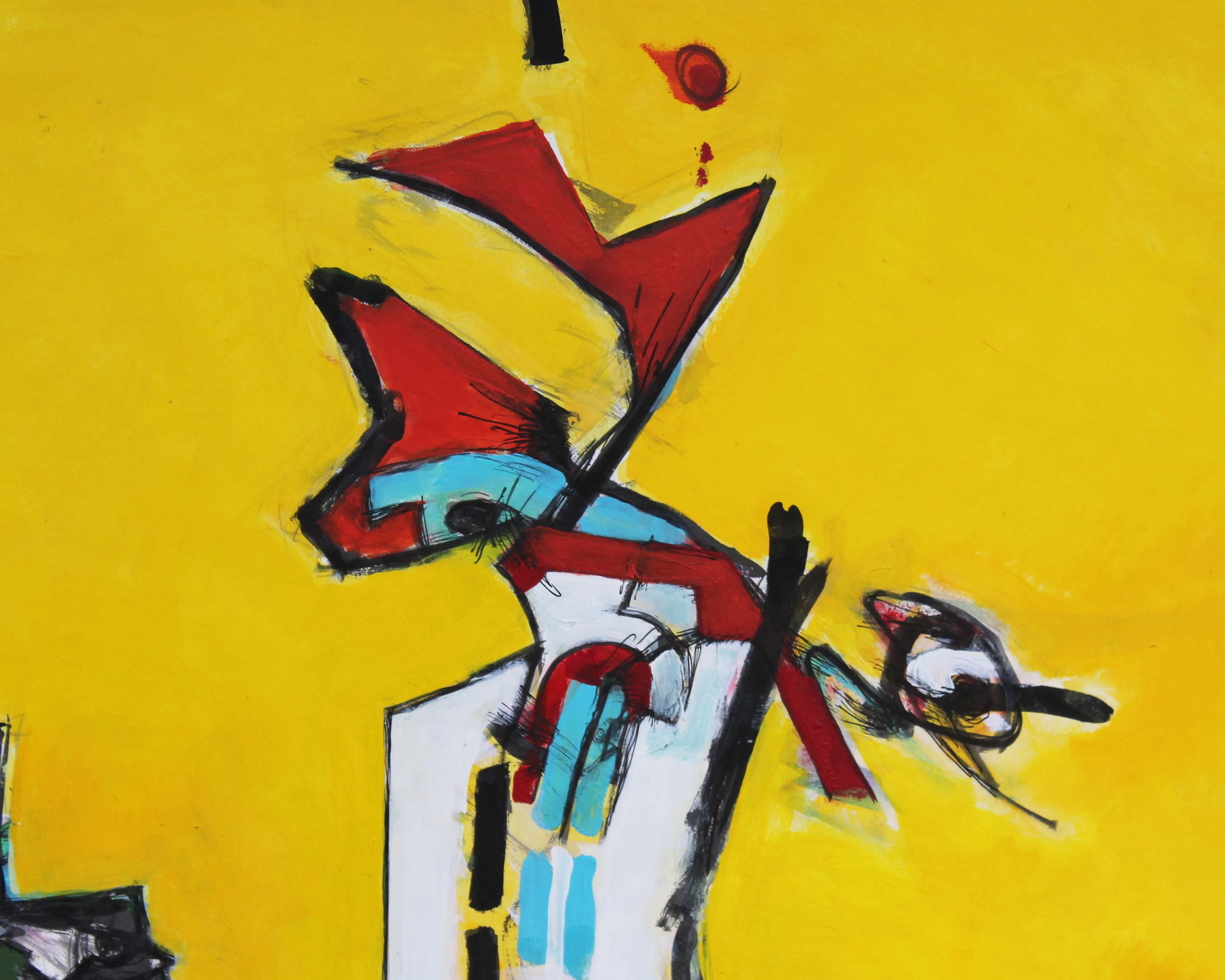 James L. Bruch Signed 2012 “My Way or the Highway” Abstract Mixed Media Painting