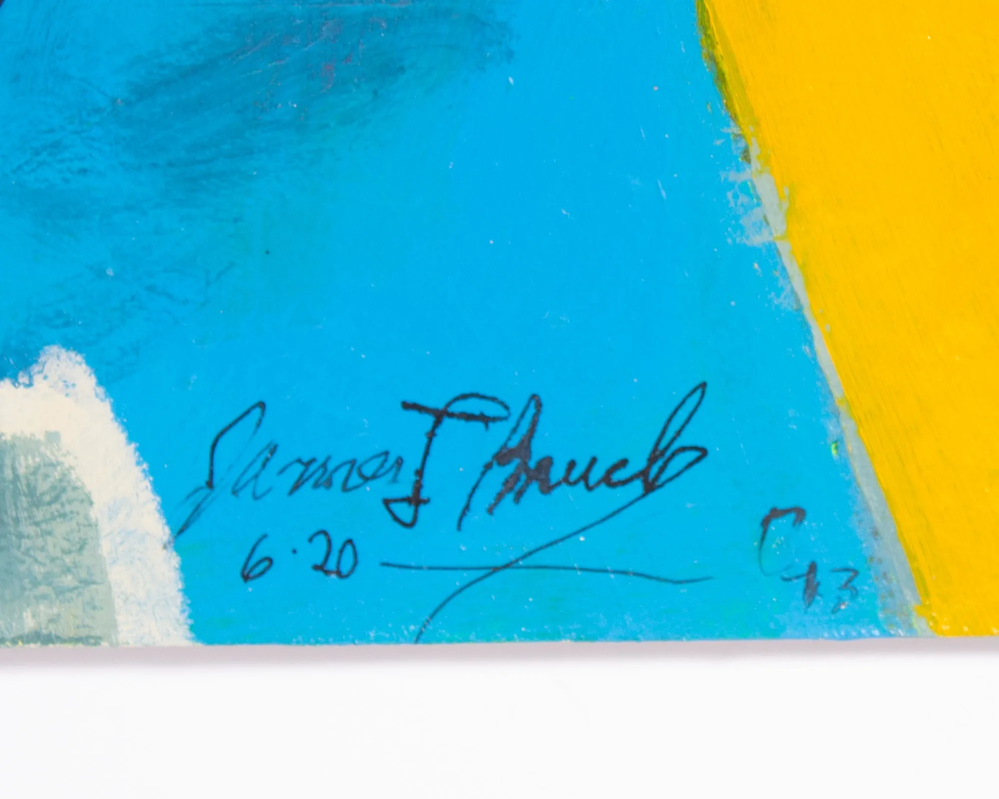 James L. Bruch Signed 2013 Abstract Acrylic on Paper Painting