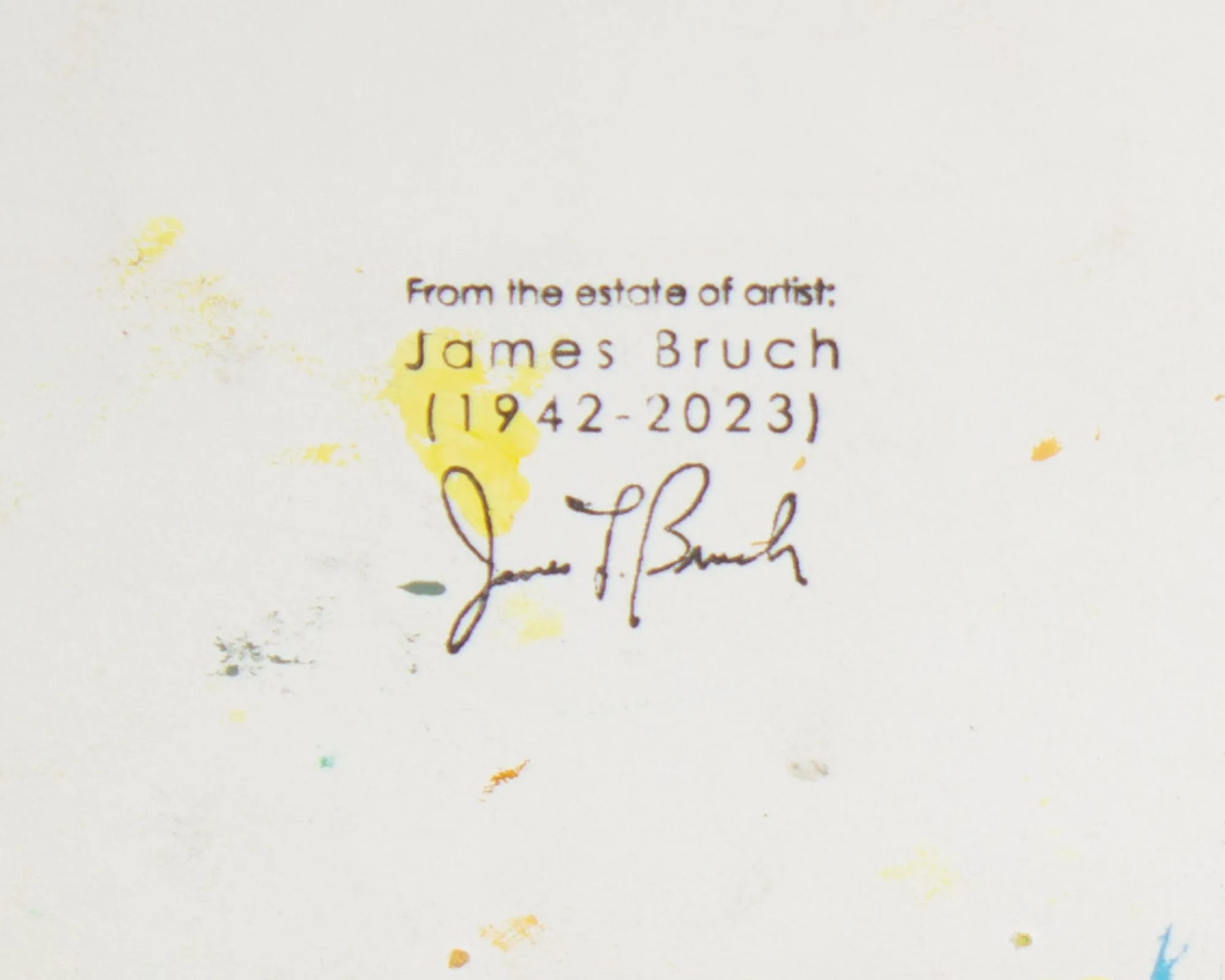James L. Bruch Signed 2013 Abstract Acrylic on Paper Painting