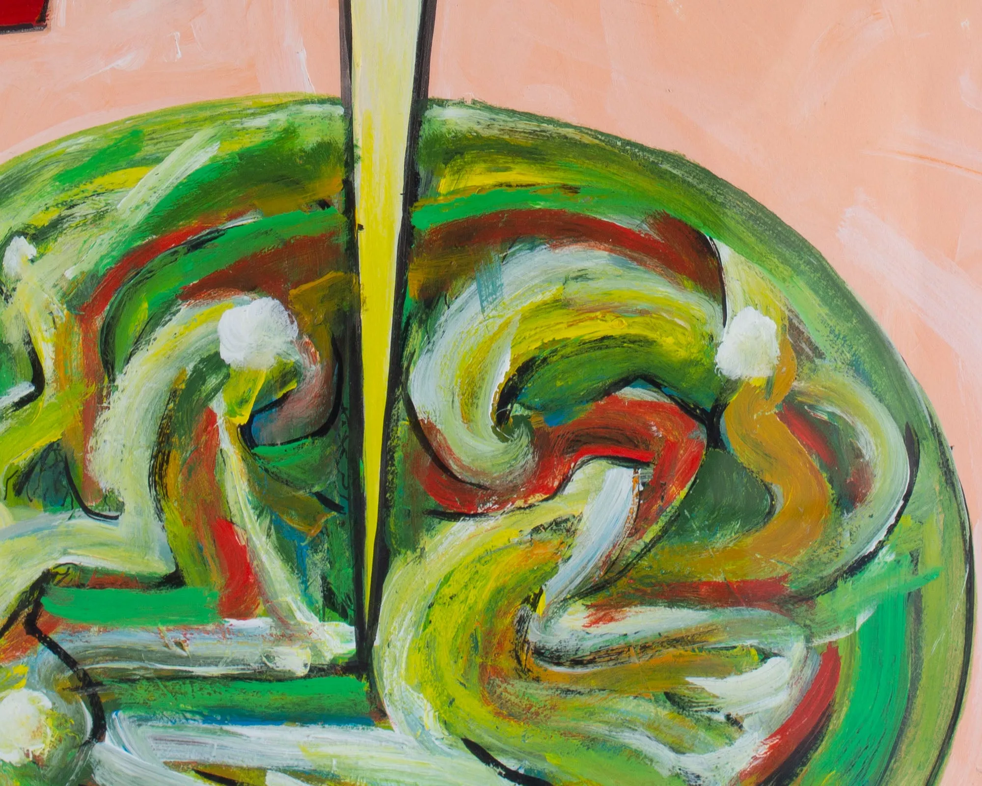 James L. Bruch Signed “What’s On Your Mind?” Abstract Mixed Media Painting