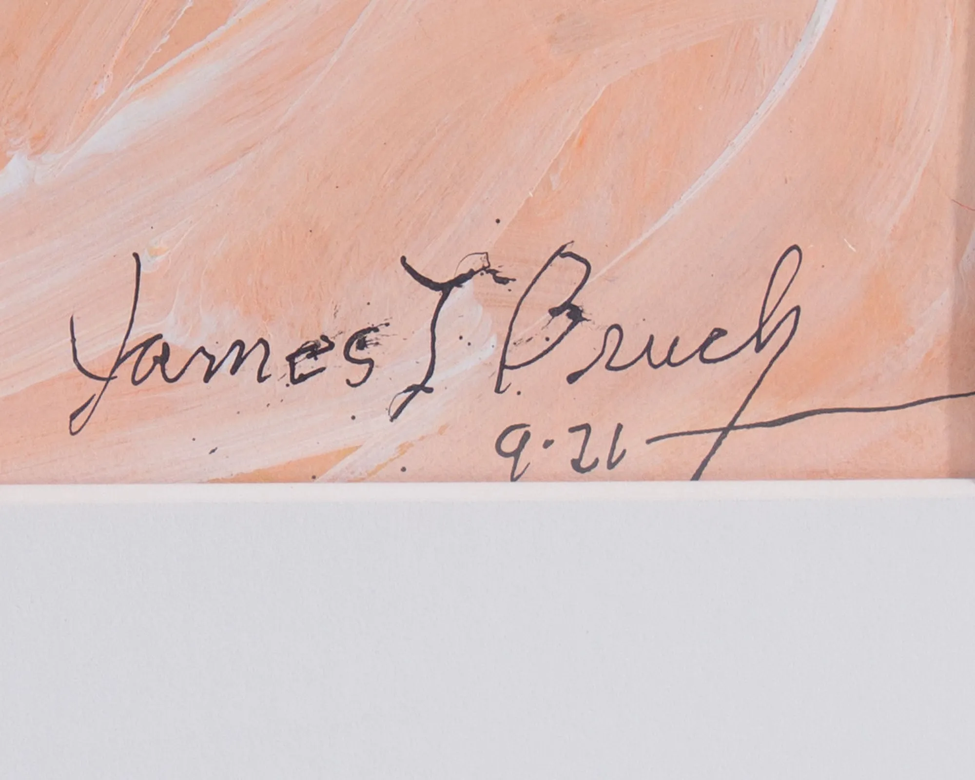 James L. Bruch Signed “What’s On Your Mind?” Abstract Mixed Media Painting