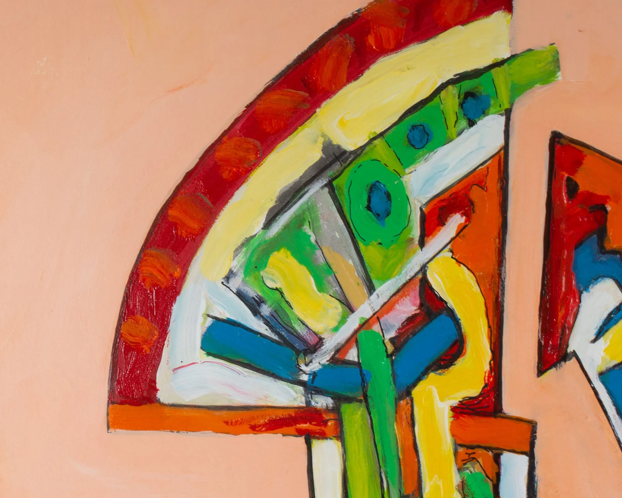 James L. Bruch Signed “What’s On Your Mind?” Abstract Mixed Media Painting