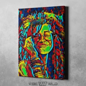 Janis Joplin Canvas Art - Abstract Colors