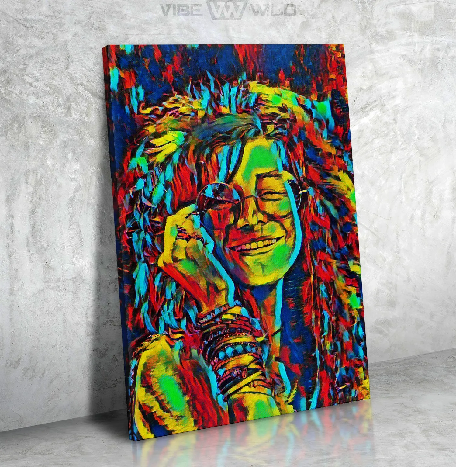 Janis Joplin Canvas Art - Abstract Colors
