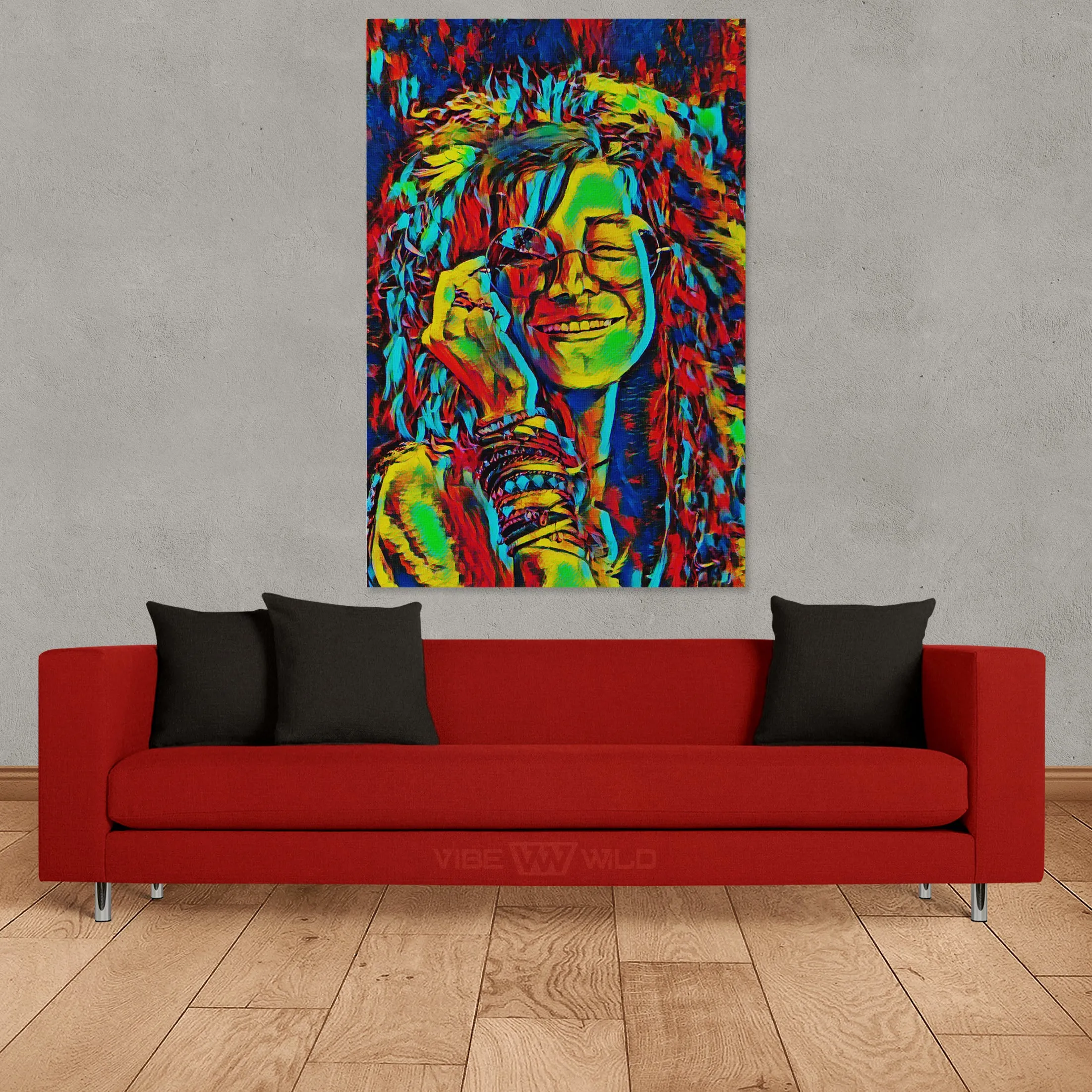 Janis Joplin Canvas Art - Abstract Colors