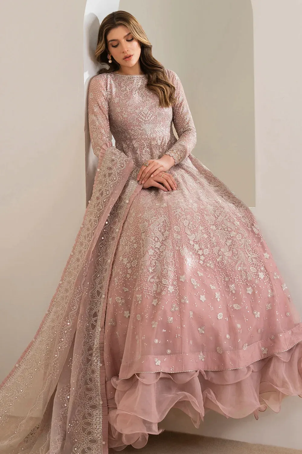 Jazmine Luxury Net Embroidered 3 Pc Unstitched Collection UC-3024
