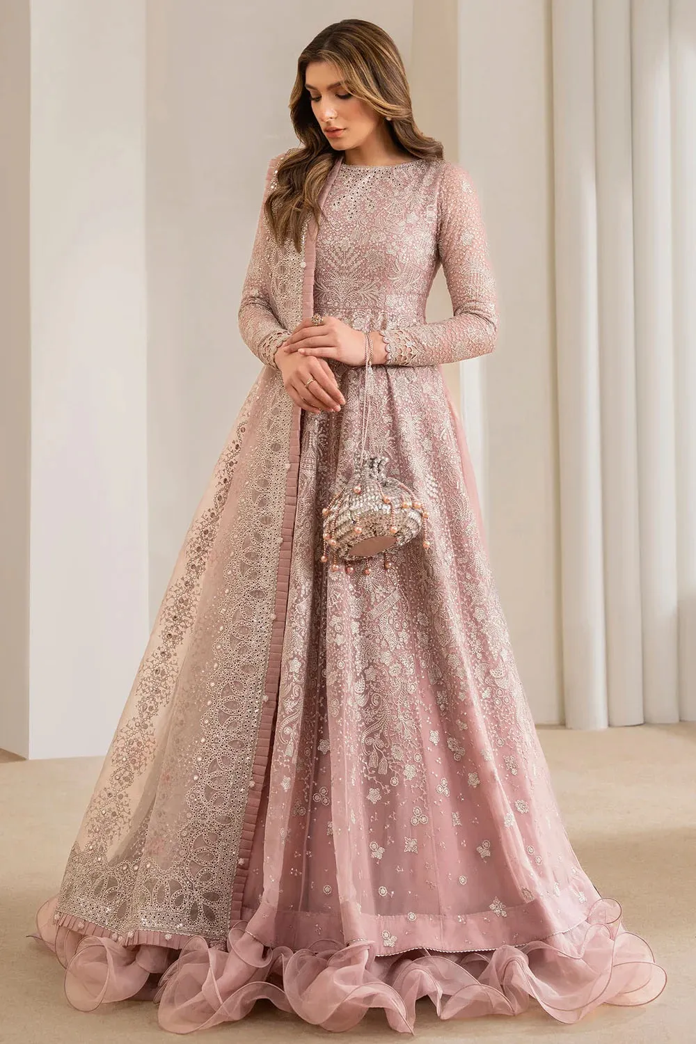 Jazmine Luxury Net Embroidered 3 Pc Unstitched Collection UC-3024
