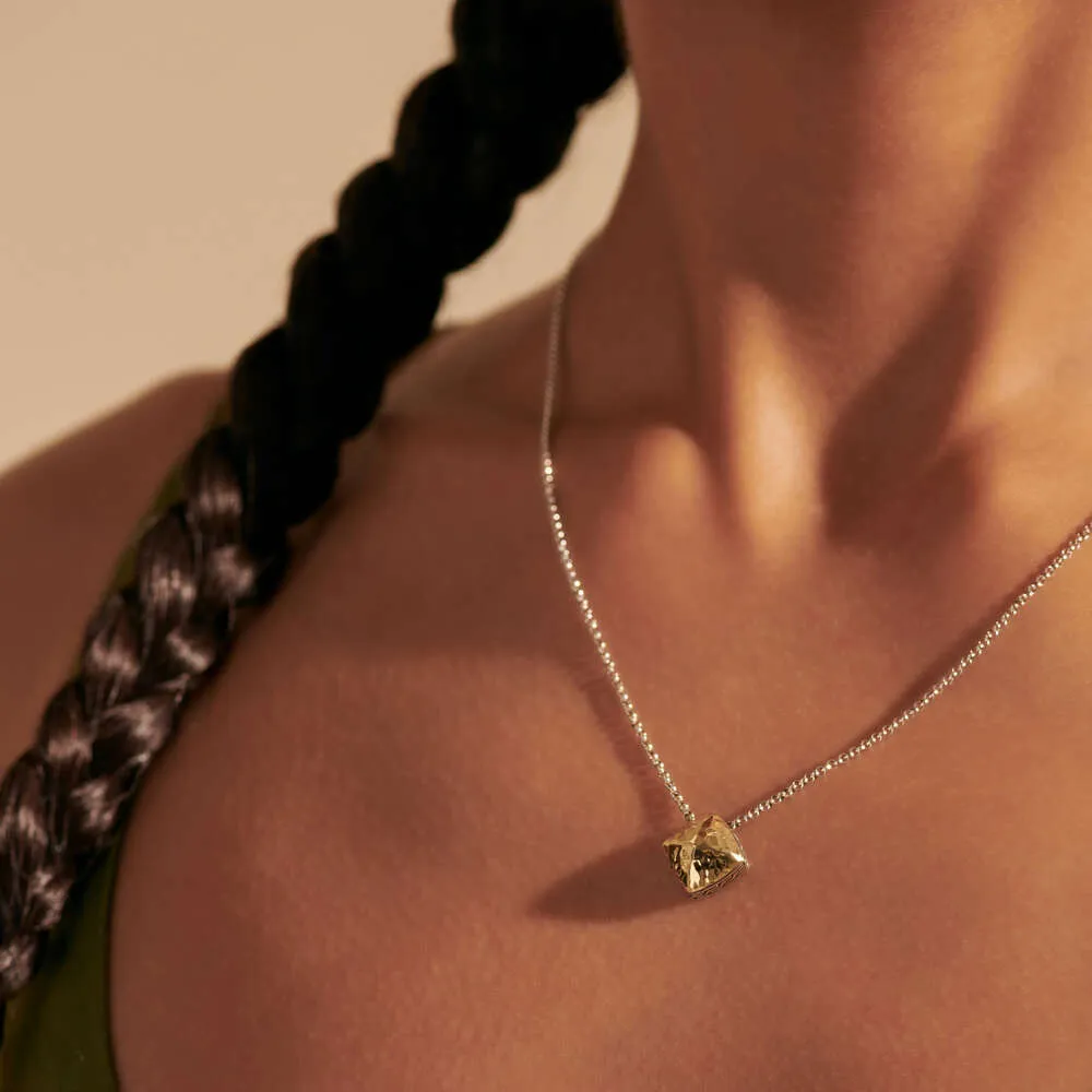 John Hardy Silver 18K Hammered Sugarloaf Necklace