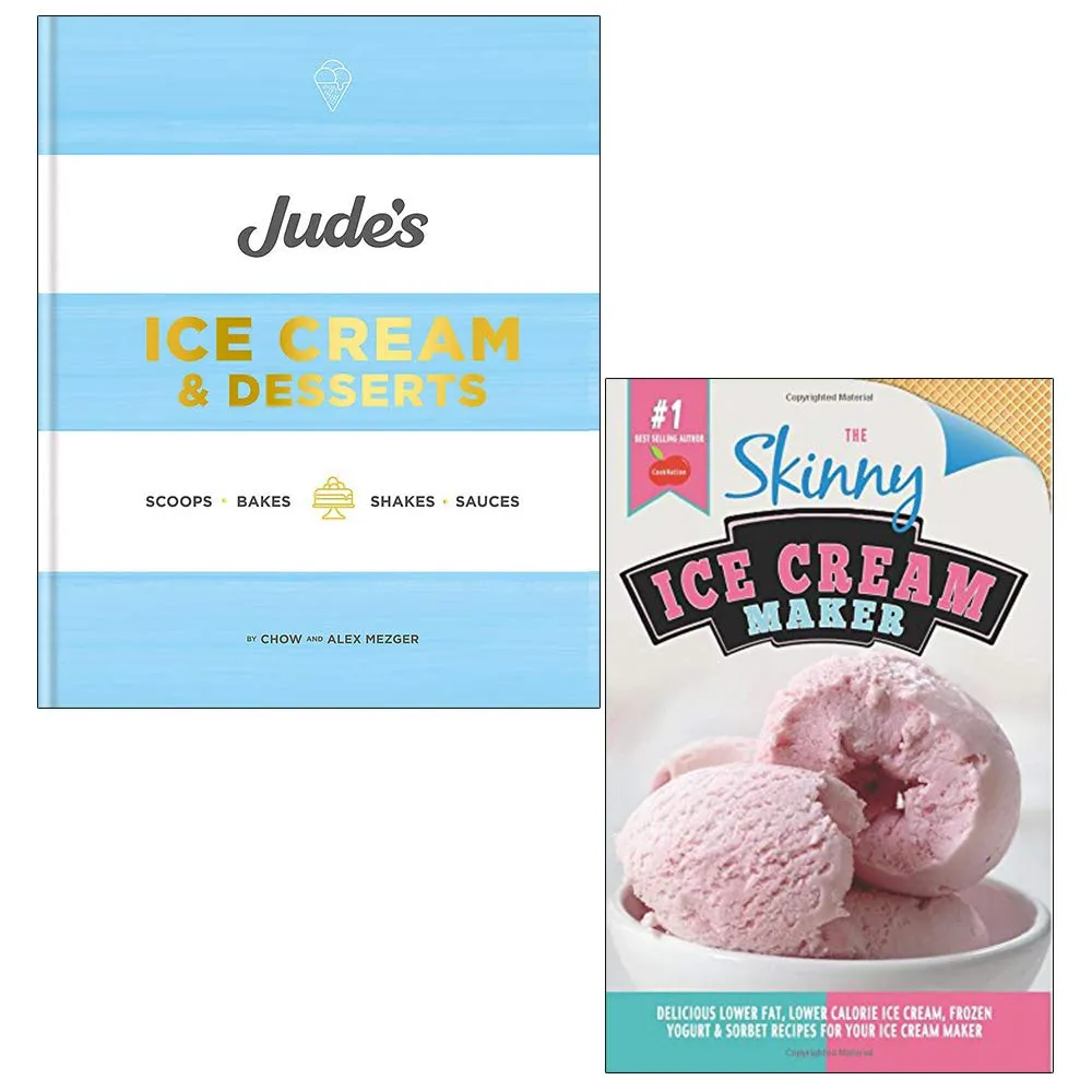 Jude's Ice Cream and Desserts [Hardcover], The Skinny Ice Cream Maker 2 Books Collection Set