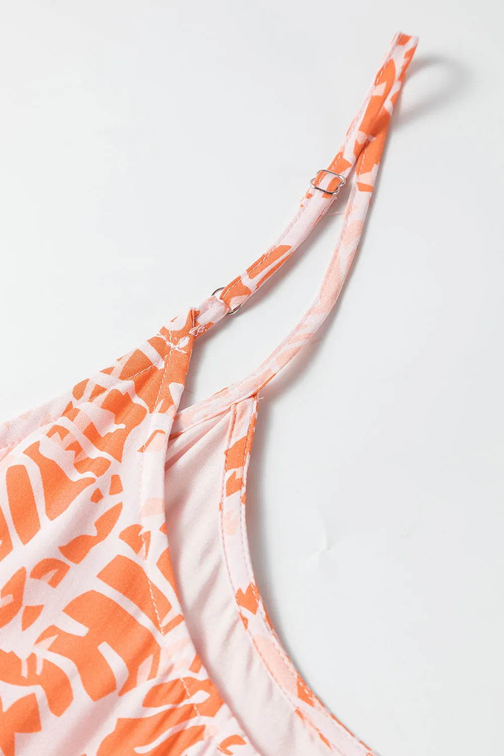 KaleaBoutique Abstract Print Spaghetti Straps Backless Tiered Maxi Dress