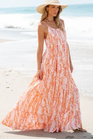 KaleaBoutique Abstract Print Spaghetti Straps Backless Tiered Maxi Dress