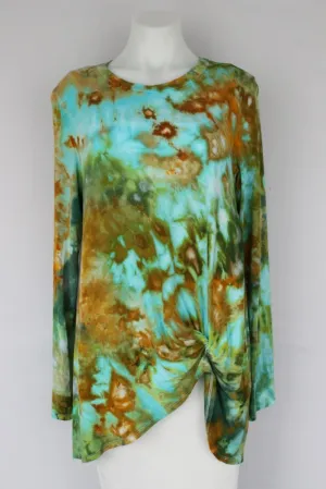 Knot front tunic size Large - Kauai crinkle