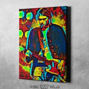 Kurt Cobain Canvas Art Abstract Colors