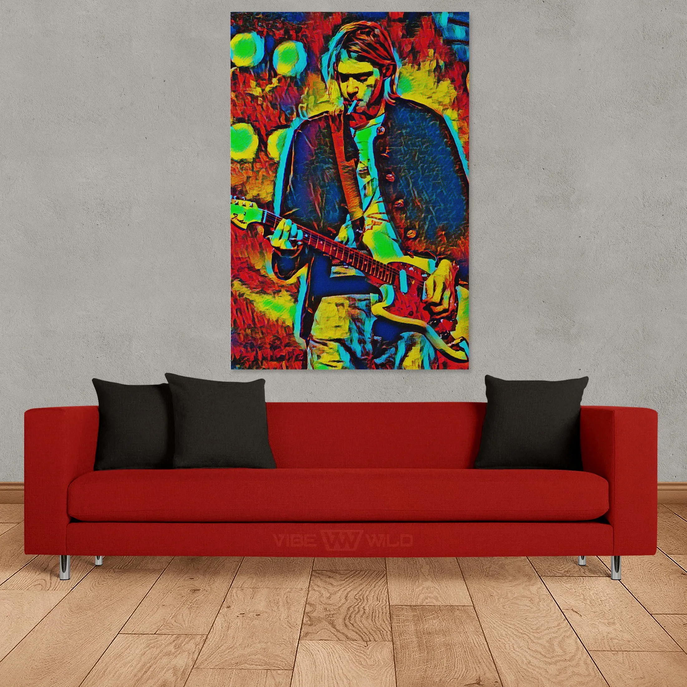 Kurt Cobain Canvas Art Abstract Colors