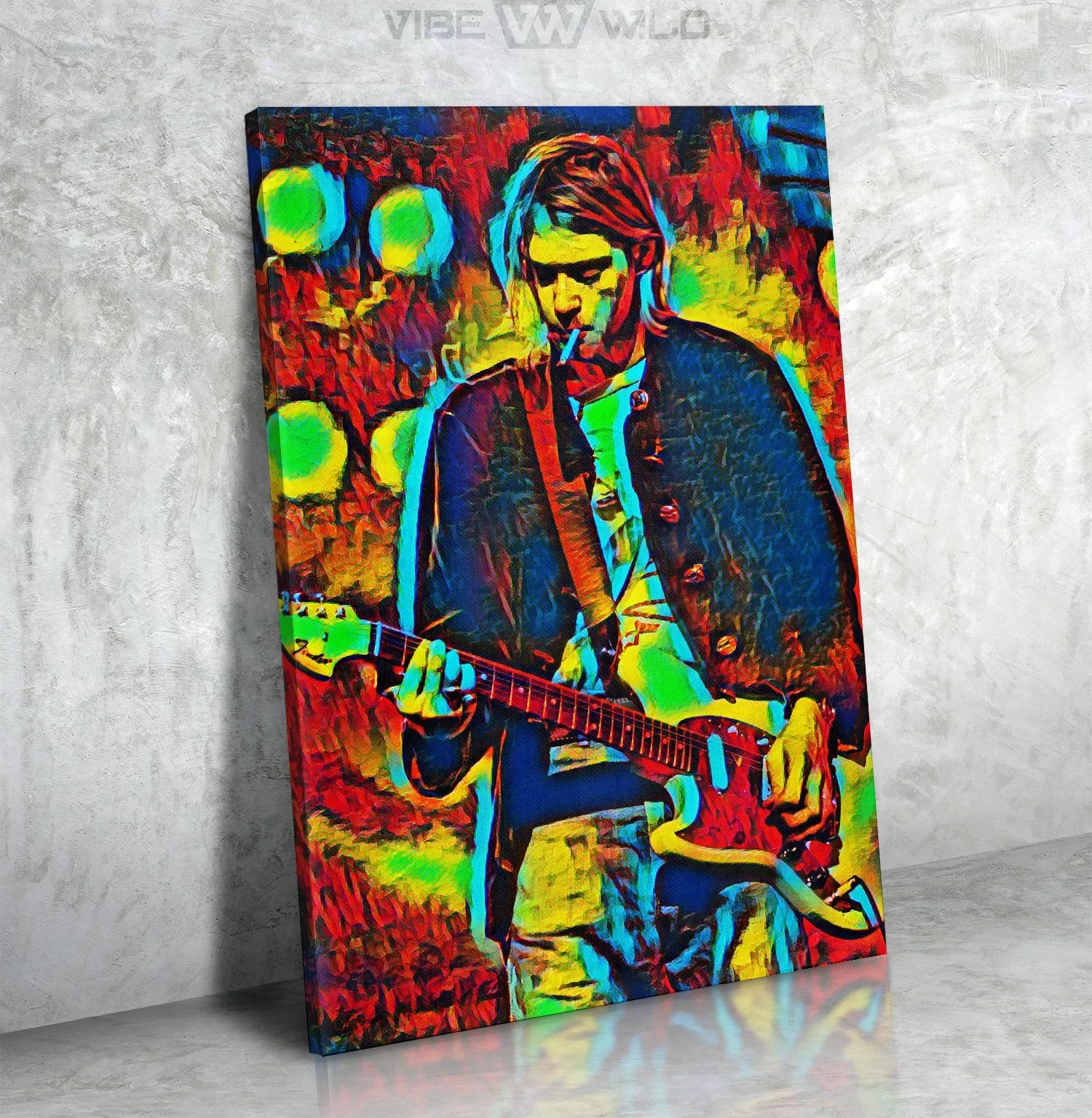 Kurt Cobain Canvas Art Abstract Colors