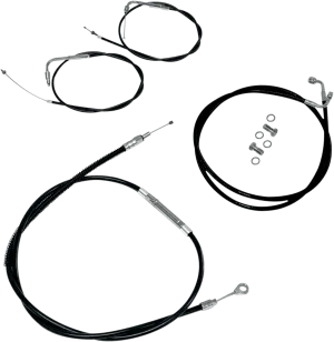 LA Choppers LA-8100KT-04B Cable/Brake Line Kit - Beach Bars & Extra Wide - Black