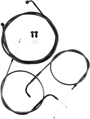 LA Choppers LA-8100KT-16M Cable/Brake Line Kit - 15in.-17in. Ape Hangers - Midnight