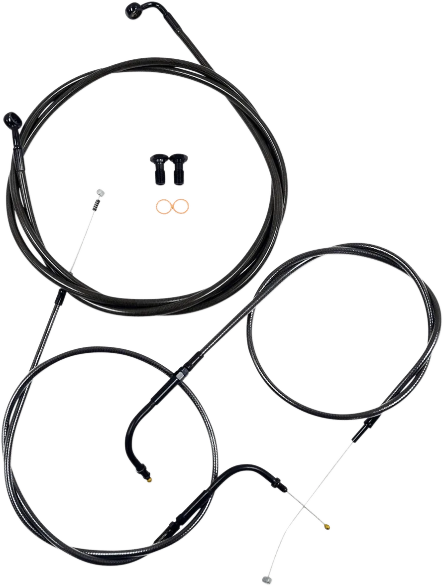LA Choppers LA-8100KT-16M Cable/Brake Line Kit - 15in.-17in. Ape Hangers - Midnight